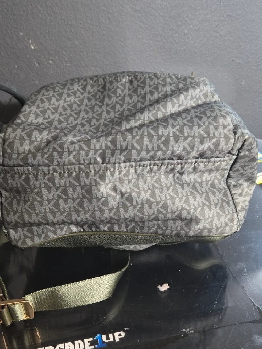 Michael Kors Green MK Logo Backpack with Gold Hardware